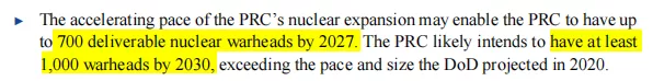 2030年中國將有1000枚核彈頭，美國人到底哪來的資料？
