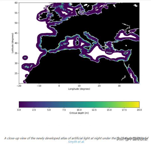 光汙染：全球190萬平方公里的沿海海洋暴露在夜間人造光下