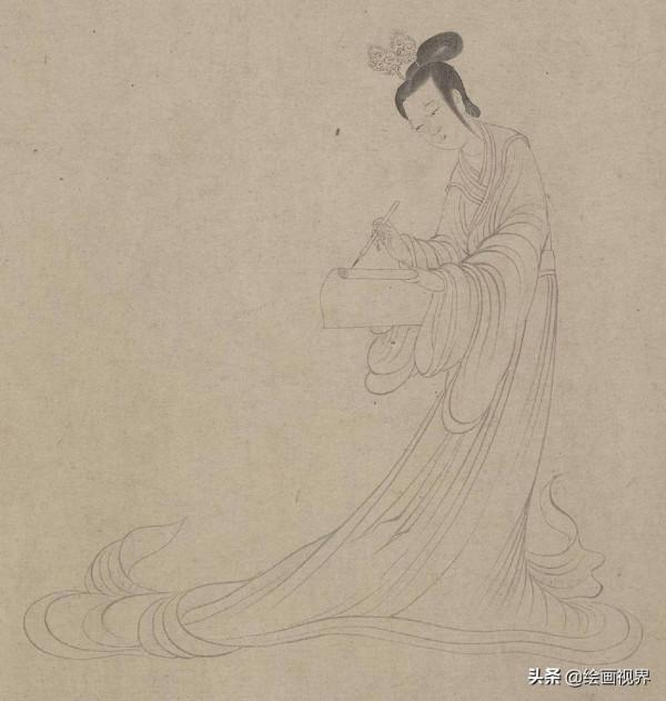 顧愷之筆下的白描侍女,線條流暢飄逸,造型完美典雅,意境深遠 顧愷之筆下的白描侍女,線條流暢飄逸,造型完美典雅,意境深遠