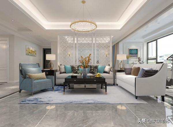130㎡的家裝簡約美式，簡潔有設計感，整體那叫一個高大上，很美