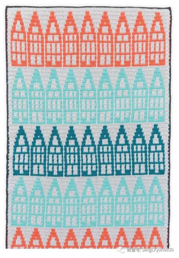 「針織作品」最新的用馬賽克編織技術製作的毯子及家居小物