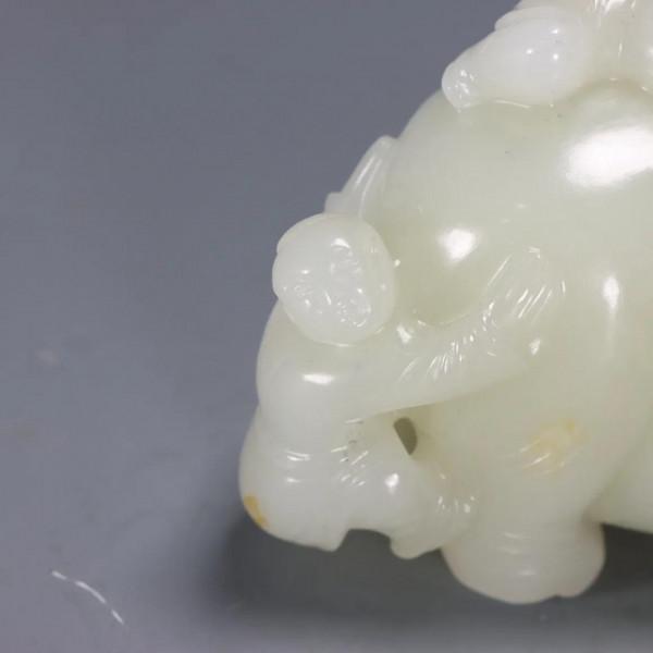 清代：和田玉龍耳鳳鈕雙聯蓋瓶