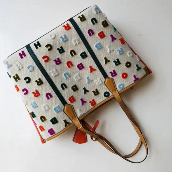 帆布五彩繽紛的立體字母LOGO單肩手提包