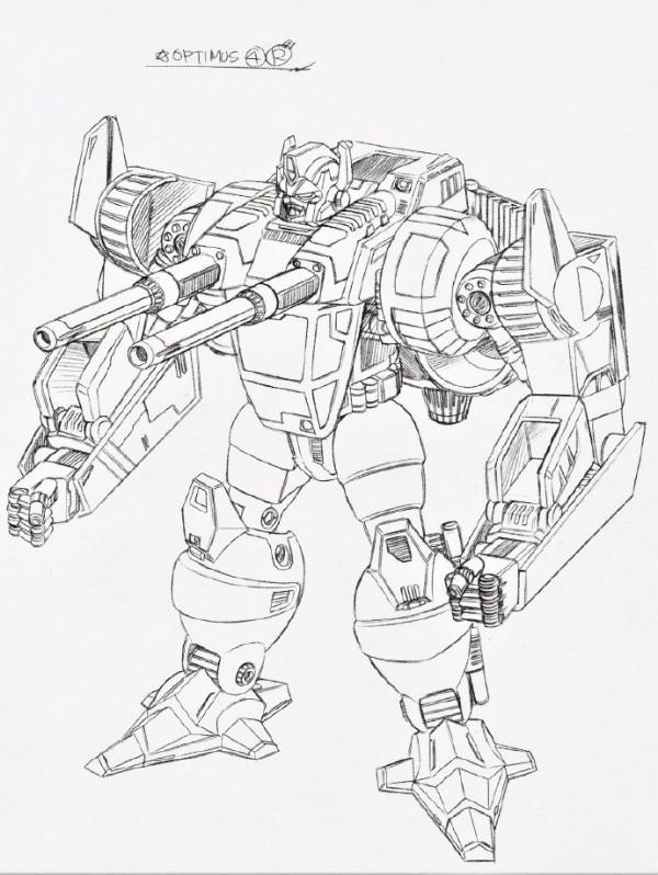 變形金剛超能勇士早期霸王龍、猩猩隊長玩法設計線稿，良心呀