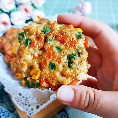 #一學就會快手菜#蔬菜雞肉餅（低卡減脂）