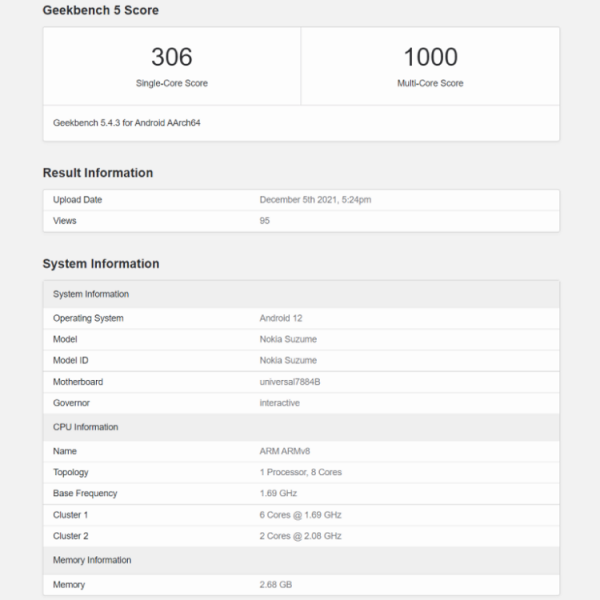 諾基亞新機曝光,採用14nm製程的三星處理器,Android 12系統 諾基亞新機曝光,採用14nm製程的三星處理器,Android 12系統