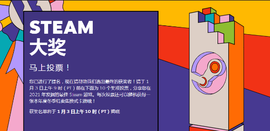 Steam大獎投票開啟 2077、FZ地平線5等競爭年度最佳