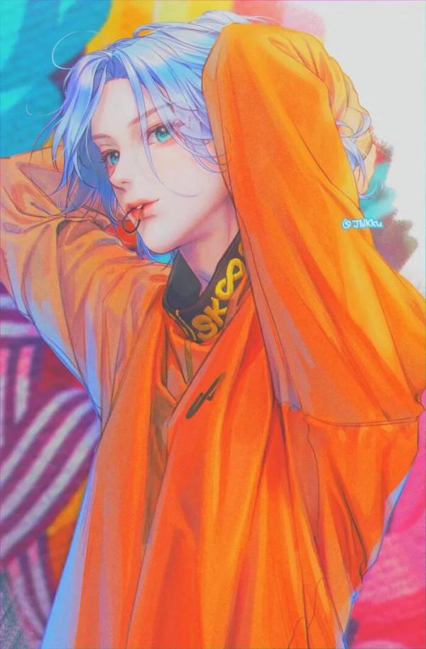 手繪動漫帥哥美男圖片桌布