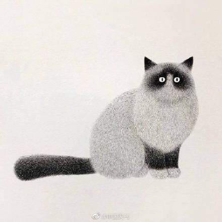 好可愛啊啊啊啊,畫家Kamwei Fong用針管筆畫的喵,毛茸茸,太可愛啦!無聊的時候塗鴉起來 好可愛啊啊啊啊,畫家Kamwei Fong用針管筆畫的喵,毛茸茸,太可愛啦!無聊的時候塗鴉起來