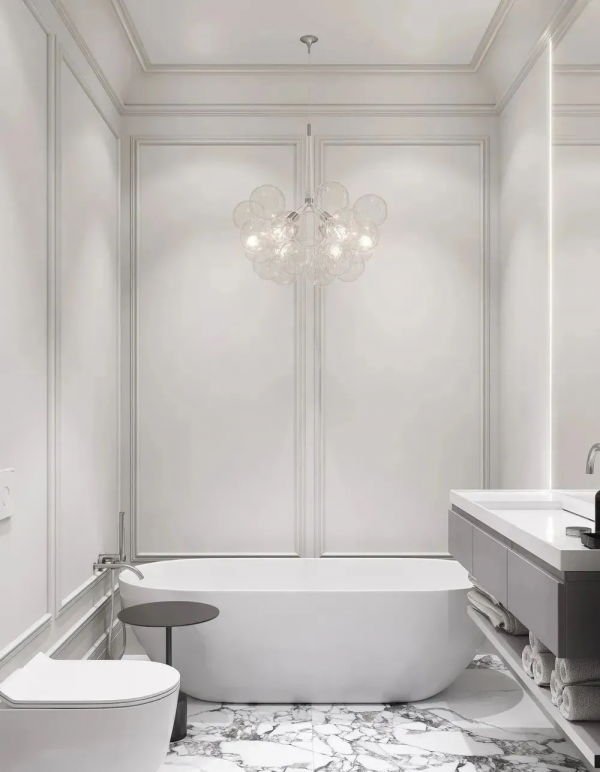 大理石衛生間設計，簡約輕奢