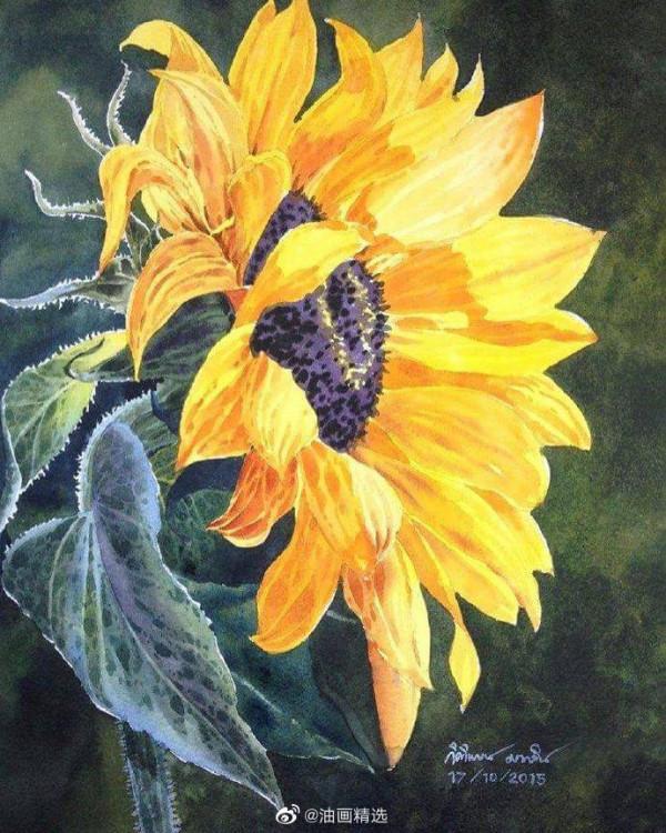 這位泰國畫家筆下的向日葵,每一朵都有生命和靈魂 這位泰國畫家筆下的向日葵,每一朵都有生命和靈魂