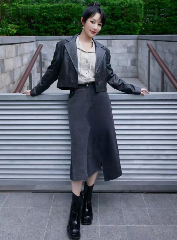 楊紫解鎖新時尚,短款皮外套配半身裙,顯高顯帥又時尚 楊紫解鎖新時尚,短款皮外套配半身裙,顯高顯帥又時尚