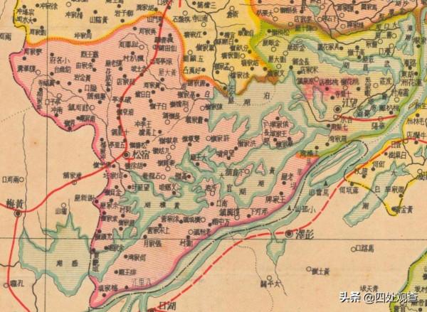老地圖上的安徽省，1938年安徽省分縣明細地圖