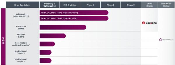 乙肝研究藥企Assembly，6款新藥在研，3款臨床前化合物暫未命名