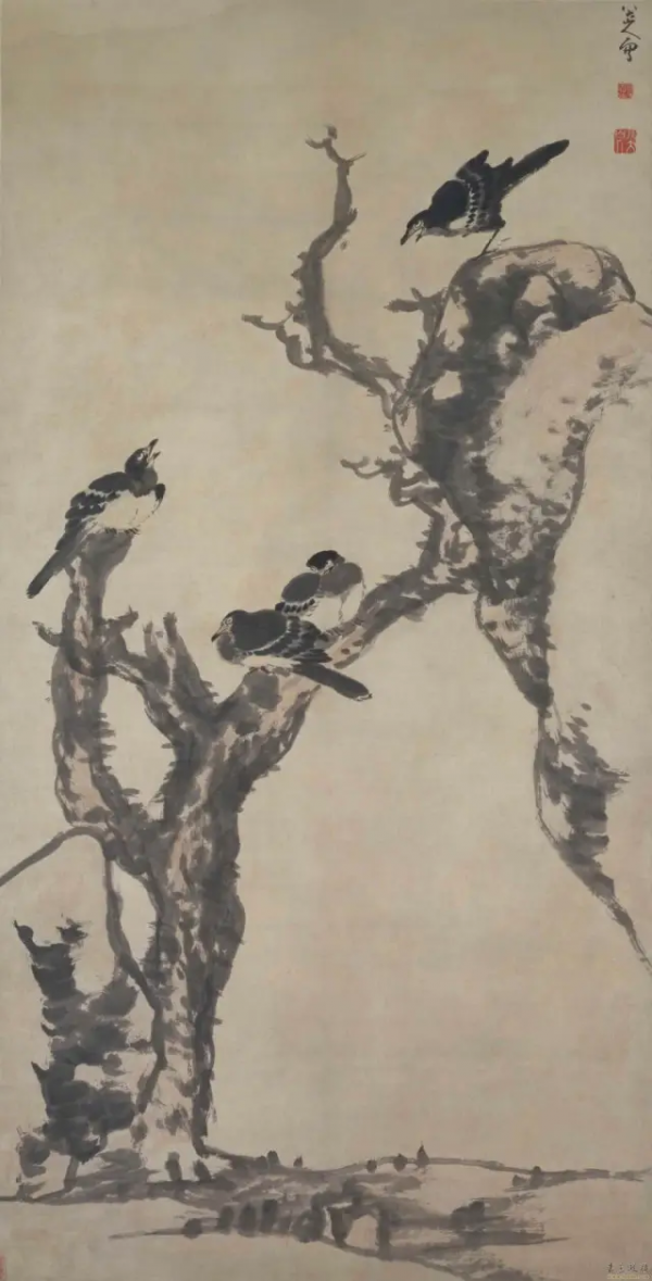 八大山人 水禽魚石 八大山人 水禽魚石