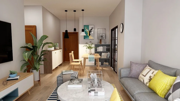 70㎡現代簡約兩居，戶型雖小，但獨屬於家的愜意溫馨一樣也不少