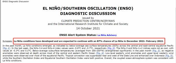 美國和中國專家同時警告:今冬恐出現極端天氣,拉尼娜年機率87% 美國和中國專家同時警告:今冬恐出現極端天氣,拉尼娜年機率87%