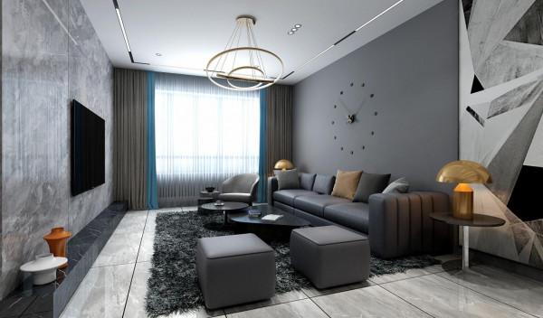 87平米高冷現代風 哈爾濱億居裝飾 哈爾濱正規一點的裝修公司