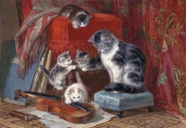100年前她畫了超多貓，姿態萬千，惟妙惟肖