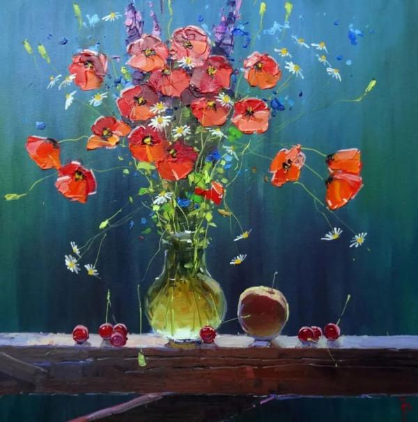 一棟不起眼的房子、一個簡單的露臺、一條普通的小路都畫得如此出彩