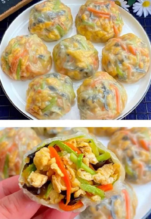 不用柔面不用擀皮的懶人水晶蒸包做法來了 一口一個當早餐吃太棒了