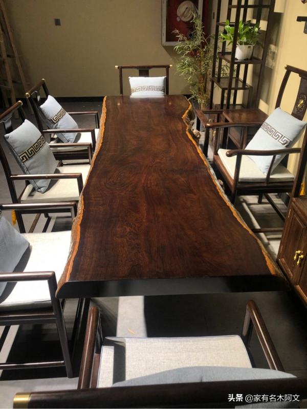 大板桌搭配：黑檀（風車木）實木大板