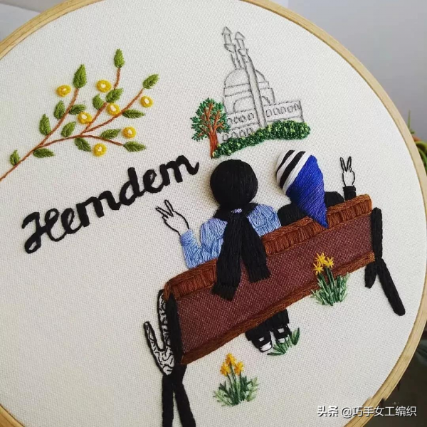 像真發一樣可以編的髮型都能繡出來，如此立體的繡法怎麼能錯過