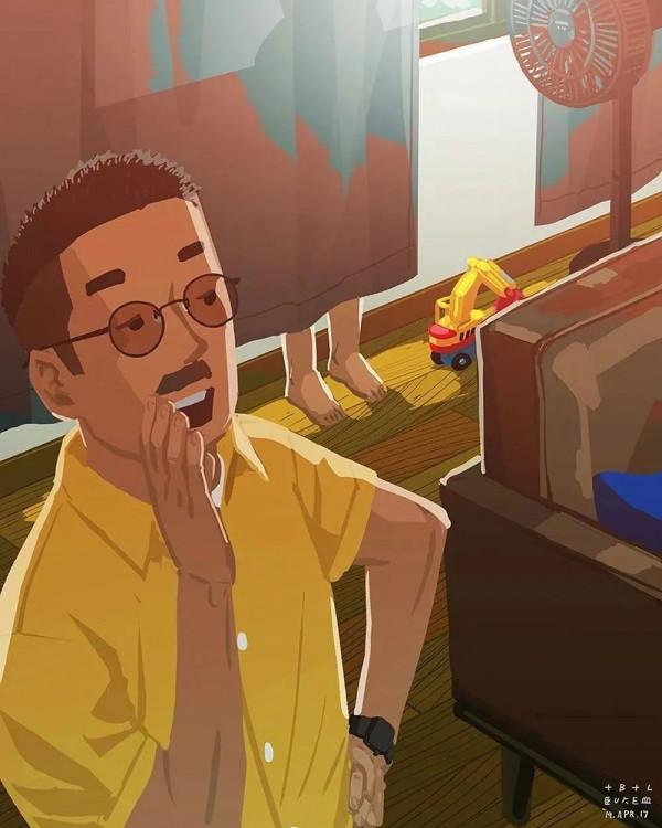 會畫畫的爸爸,太暖了 會畫畫的爸爸,太暖了