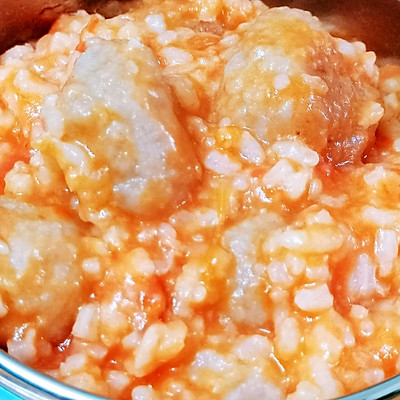 #一學就會快手菜#輔食.茄汁蓮藕圓子燜飯