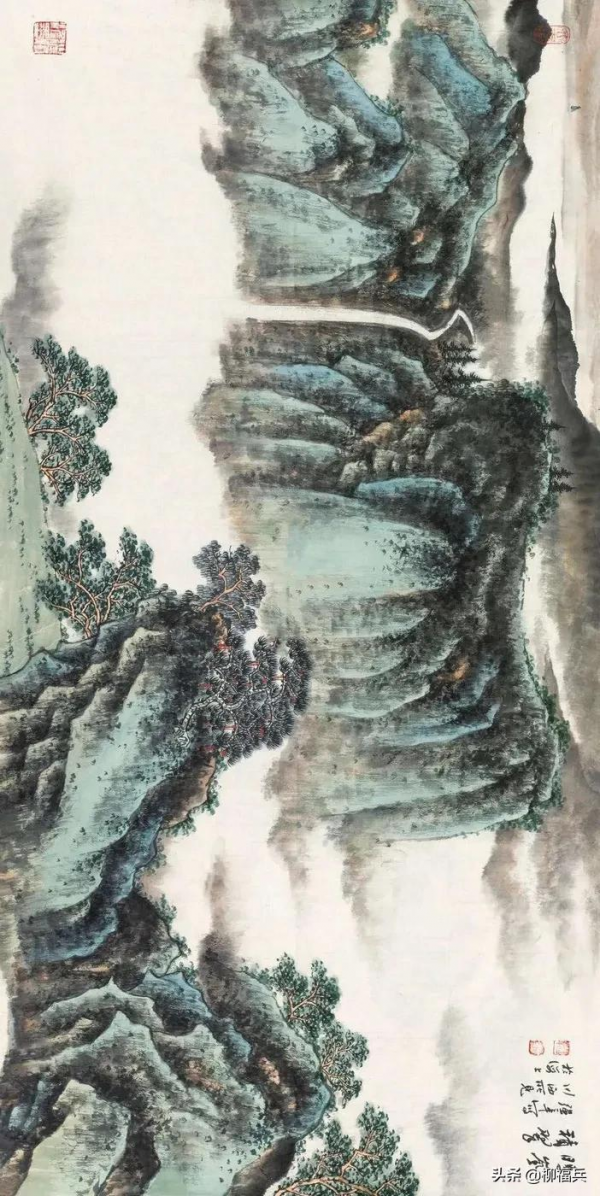 名家山水畫《積翠圖》欣賞 名家山水畫《積翠圖》欣賞