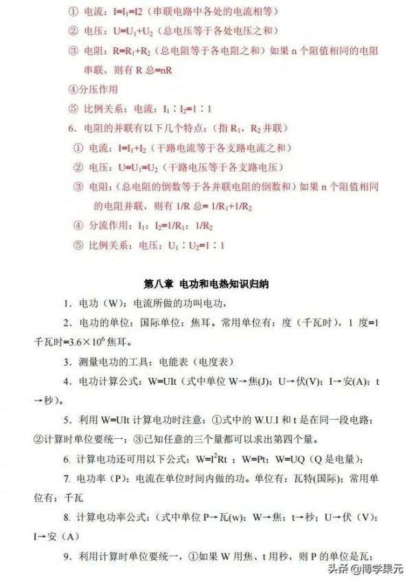 初中物理必考知識點① 初中物理必考知識點①