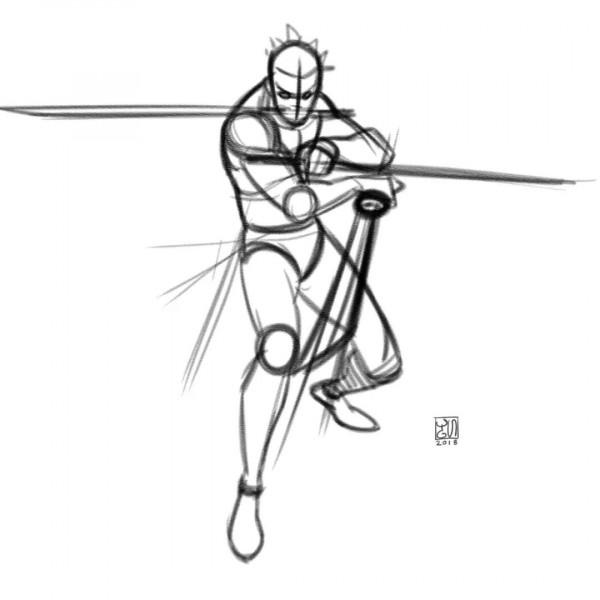 畫熱血漫畫的人設，真酷