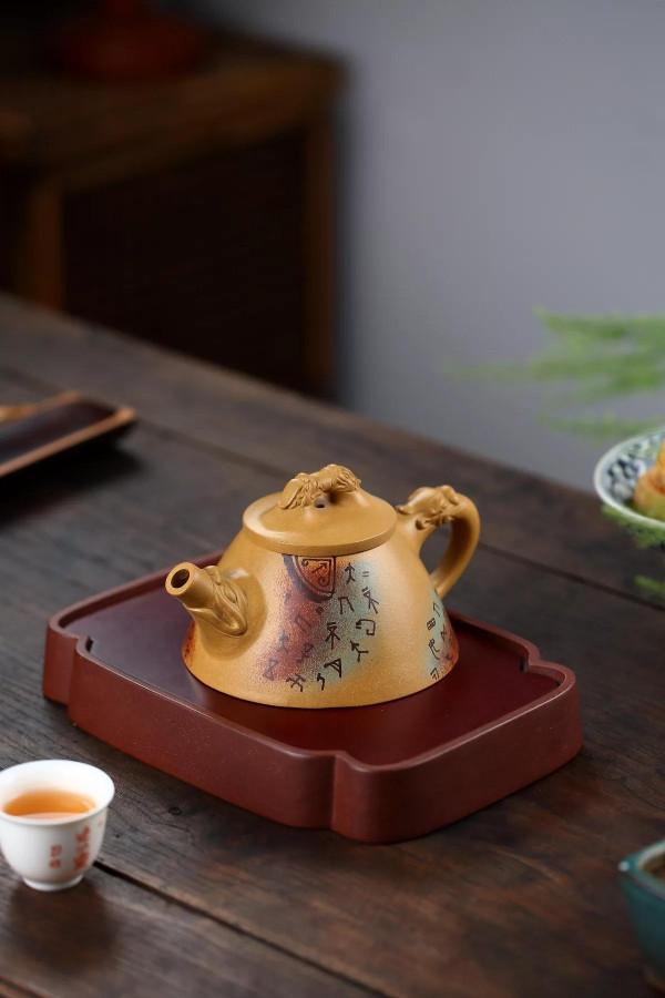 「霸王龍瓢」李啟山（準國工）350CC珍品原礦黃段泥