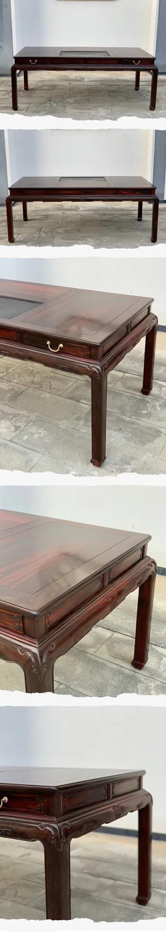 大紅酸枝無補黑飄紅馨香溼泡茶桌七件套