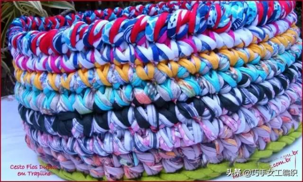 舊T恤以後不要扔,教你鉤成24種收納籃,美到眼花繚亂!(附針法圖解