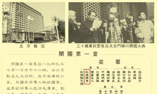 “開國第一宴”選單曝光,很難想象,竟是這些簡單菜品 “開國第一宴”選單曝光,很難想象,竟是這些簡單菜品