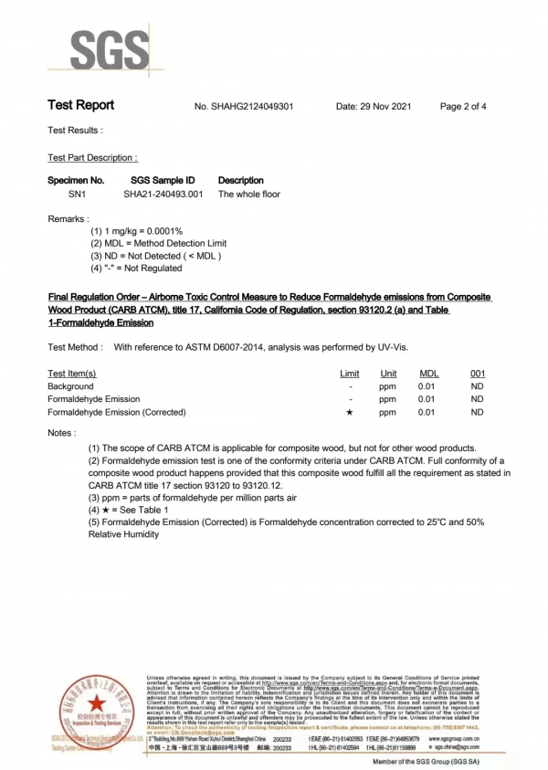 優優新材3+2結構LVT-EBF彈性地板獲得瑞士SGS權威檢測認證