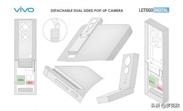 VIVO智慧手機新專利曝光：帶有可拆卸的雙面彈出式攝像頭