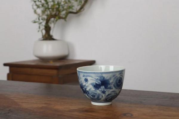 濃郁柴窯青花金魚紋主人杯 景德鎮陶瓷瓷器茶具茶杯