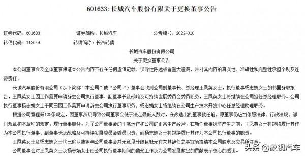魏建軍&OpenCurlyDoubleQuote;身前&rdquo;的女人請辭？長城雙核時代結束，迎來新的征程