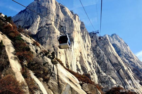乘坐西峰索道上華山