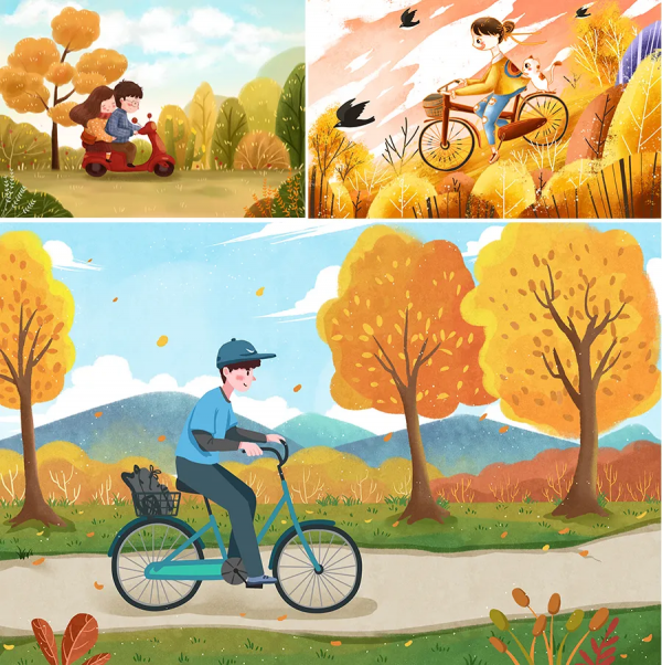 兒童畫教程｜秋季趣味卡通畫《去秋遊啦！》