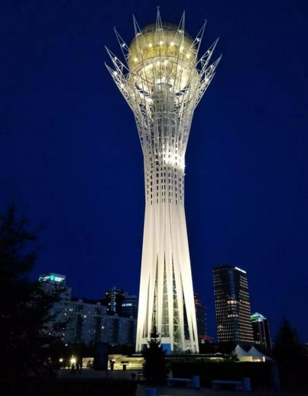 哈薩克五大地標建築夜景照明