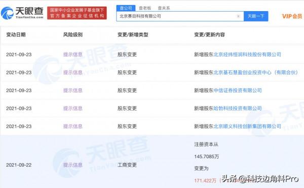 華為投資智慧汽車測評商賽目科技，持股3.00002%