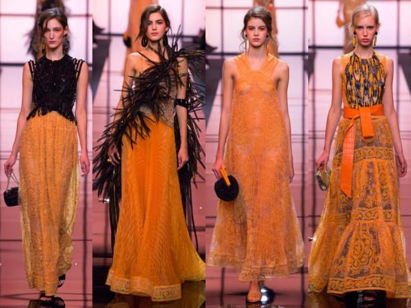 Armani Privé經典高定系列：不同深淺的橙色，演繹東方美學