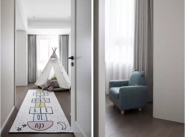 130㎡現代簡約風格新房裝修，客餐廳背景牆愛了