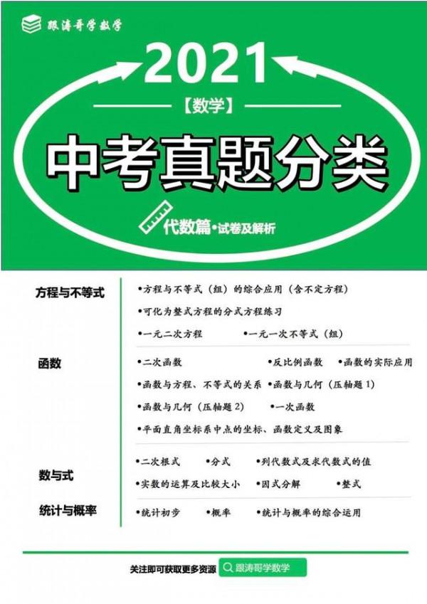 2021年中考數學真題分類（代數篇）完整版（試卷+解析）可列印