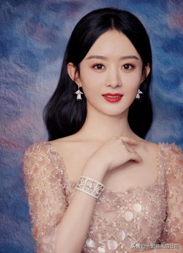 趙麗穎肉色蕾絲紗裙仙氣飄飄