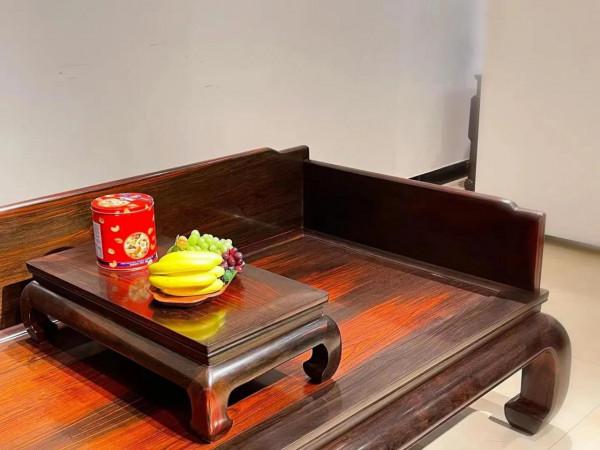經典制作 | 大紅酸枝無補三圍獨板羅漢床