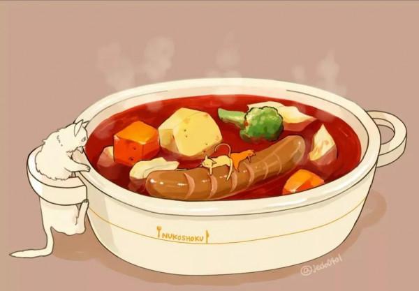 插畫｜藏在美食裡的萌寵，太可愛了